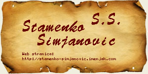 Stamenko Simjanović vizit kartica